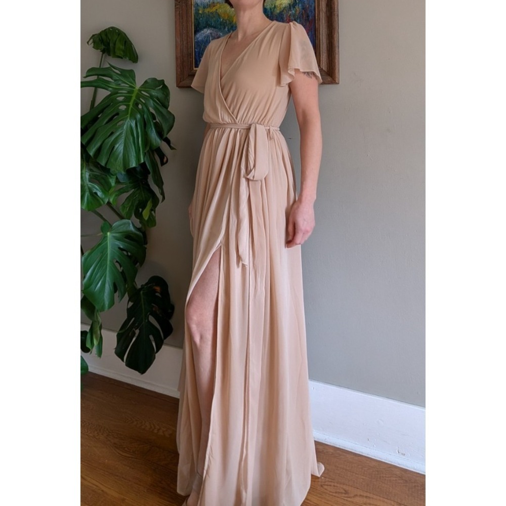 Baltic Born Natural Maxi Dress Kristina Small Bridesmaid Flowy Flutter Gauze